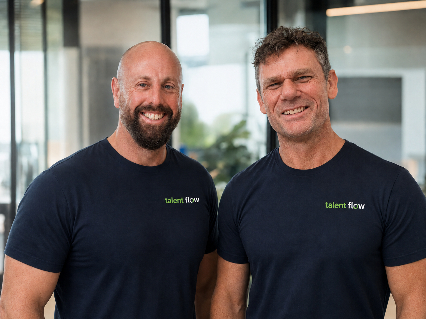 Greg Thorpe and Stu Holmes of Talent Flow together in the office